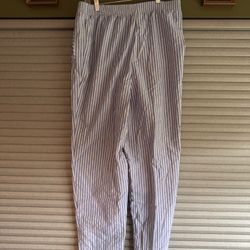 Blue Stripped Pants With Elastic Waist. Size L