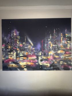 Futuristic Synth Wave Abstract Cityscape