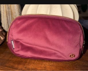 Lululemon Velour Crossbody Bag Color Wine Berry Gold $50