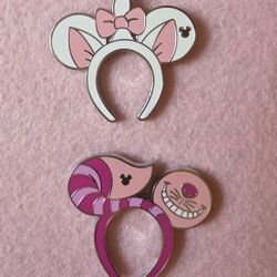 Disney Marie And Cheshire Headband Pins