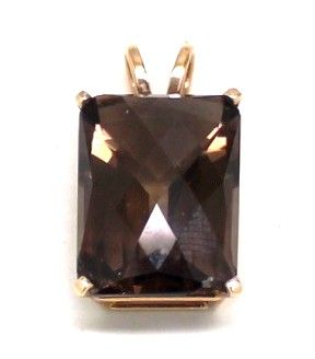 Ladies Smoked Topaz/14K Gold Pendant