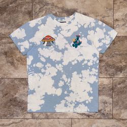 Billionaire Boys Club BB Evac Dream Blue UFO Cactus Bleach Wash T-Shirt Size Medium