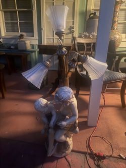 Large 5 light  mother and child lamp beautiful and rare