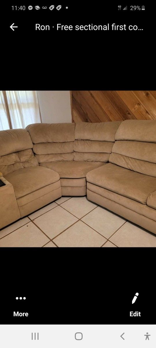 18ft Microfiber Sectional With Pull Out Bed And Recliner Can Deliver Okc Area 30