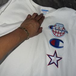 Champion 2020 Embroidered Long Sleeve Shirt 2XL – Multi Patch Logo, White