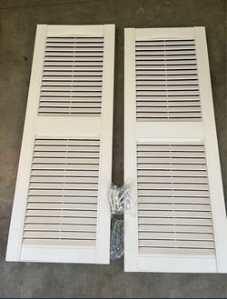 2 Sets of 14 1/2" × 40” Vinyl Open Louver Shutters