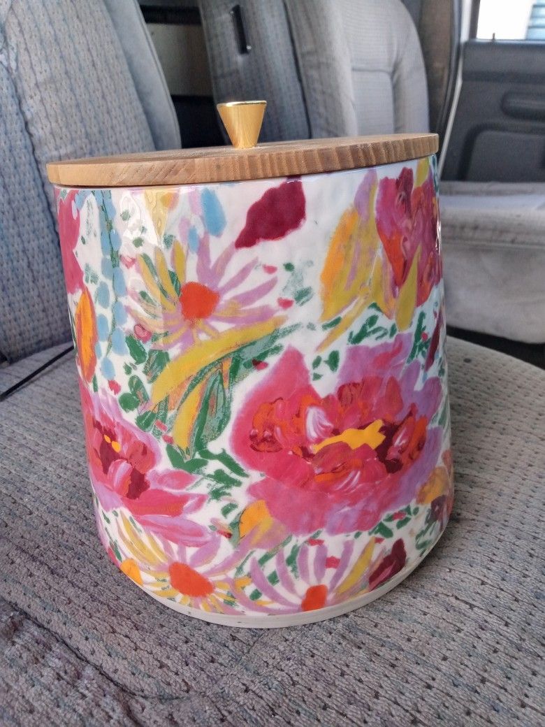 OpalHouse Stoneware Canister With Flowers 🌺 🌹 by Target