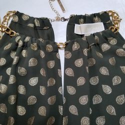 MICHAEL Michael Kors Women's Bergalia Foiled Chain Neck Trapeze Dress

