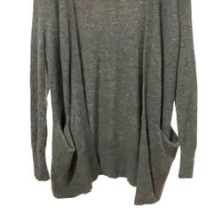 Madewell XXS Open Front Patch Pocket Gray Wool Alpaca Blend Oversized Cardigan