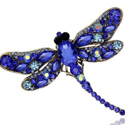 Rhinestone Dragonfly Brooch