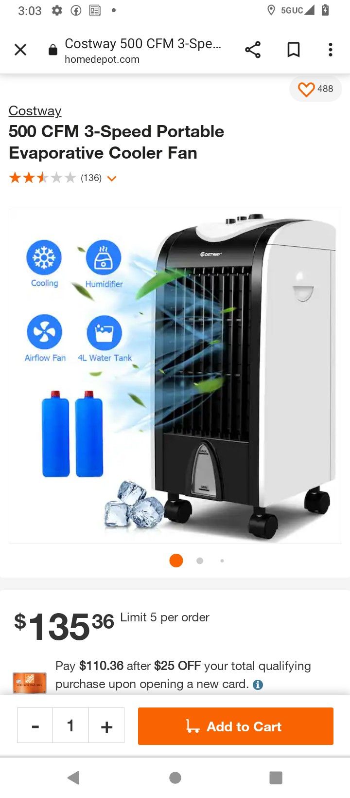 Portable Air Cooler New &100