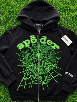 Sp5der x Cashapp Rhinestone Hoodie