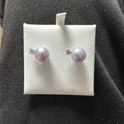 Lab Grown Diamond Pearl Earrings 