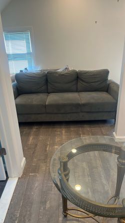 Pretty Blue / Gray Couch 78 Long ,33 Height, 30 Wide