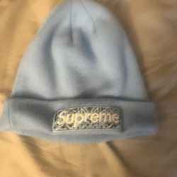 Supreme X New Era FW19 Box Logo Beanie Blue