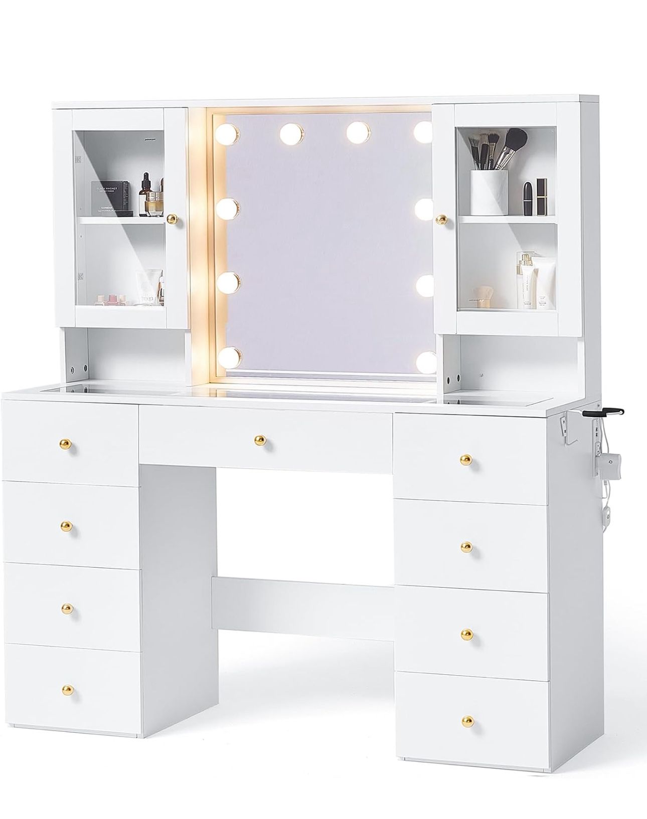 White Make Up Vanity With Light