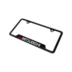 Brand New Universal 1PCS MITSUBISHI Metal Black License Plate Frame