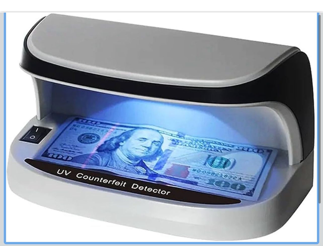 Counterfeit Bill Detector with UV LED Light, Bill Checker Machine Provides Advanced UV Light to Quickly Identify Money, Credit Cards and IDs