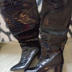 SEXY KNEE HIGH BLACK BOOTS