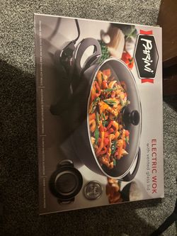 Parini 13-Inch Electric Wok with Glass Lid