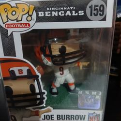 Brand New Cincinnati Bengals Joe Burrow #159 Funko Pop In Protector Case 