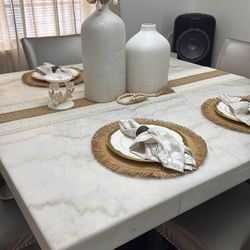 If you see the publication it is available. Counter height MARBLE dining set. CASH ONLY 💵