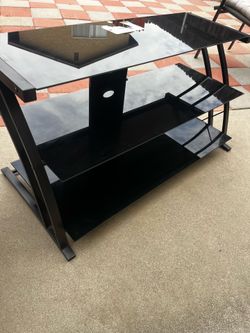 Black glass entertainment center