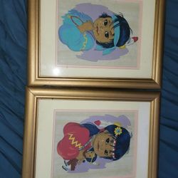 Native American Children Paintings Set