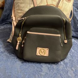 Back Pack Dark Gray/Pink Color