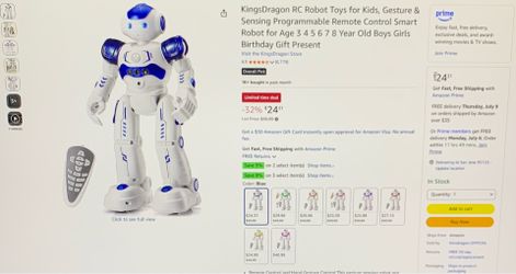 LIKE NEW RC Robot w/ Remote – Lights, Walks – Complete & Working (Open To Reasonable Offers