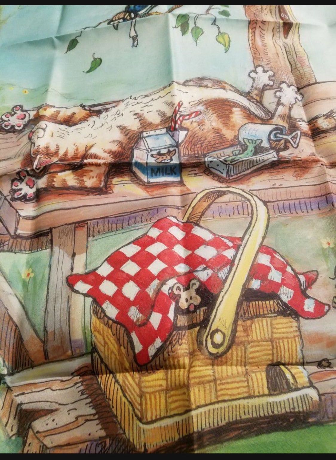 New Large Cat Flag " Summer Picnic" 38" × 28"
