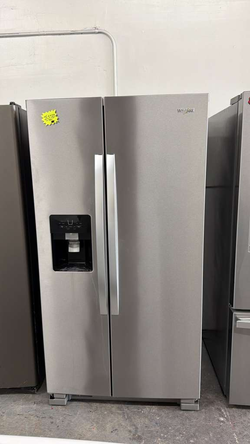 Whirlpool Side‑by‑Side Fridge — Stainless, Ice & Water in Door
