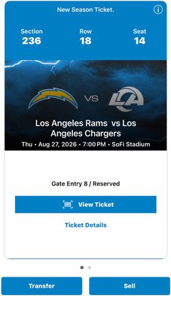 LA Rams vs LA Chargers Preseason Tickets and tailgating Aug 2026