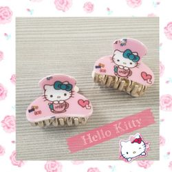 New Hello Kitty Pink Hair Clip Set
