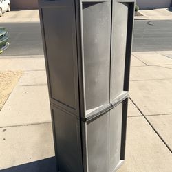 Grey Sterilitte Four Shelf Plastic Storage Shed (LxWxH: 26” x 18” x 69”)