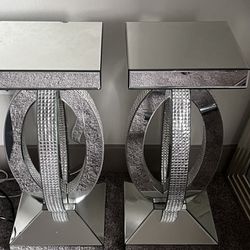 Silver Glass End Tables