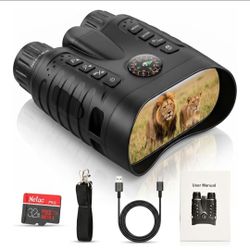 4K Night Vision Binoculars for Adults, 8X Zoom, 36MP for Camping 3.2" LCD Screen, 7-Level IR, 5000mAh Battery & 32GB Card With 400m Rang for Hunting,
