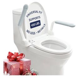 Toilet Safety Rails for Seniors with Flip-Up Armrests, Heavy Duty Toilet Support Rails with Rise-up Handle for Elderly, Disabled, Handicapped, Pregnan