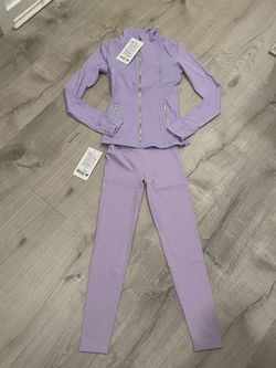 Lavender Athletic Jacket and Leggings Set