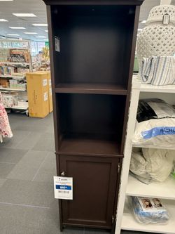 Wood Linen Tower Bathroom Storage Cabinet, Espresso