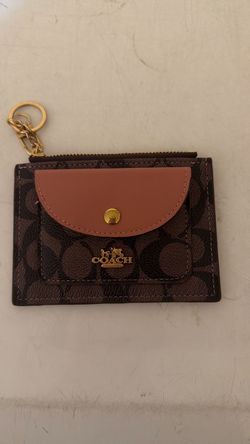 Coach Signature Card Case Key Fob Wallet