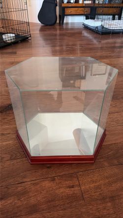 Glass case for football helmet or basketball