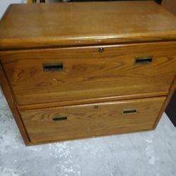 Lateral Oak File Cabinet 