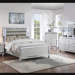 Brand New Modern LED Queen Size Bed Set 