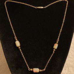 Vintage Gold Necklace With Accent Designs ..14” Chain/necklace 