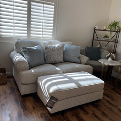 Ashley’s Loveseat  With Ottoman