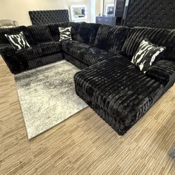 New Black Large Sectional