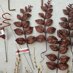 60 Decorative Holiday Copper Glittery Picks