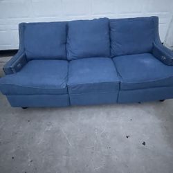 Electric Reclining Blue Sofa