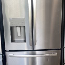 Double Duo Stainless Steel GE Refrigerator And Dishwasher 